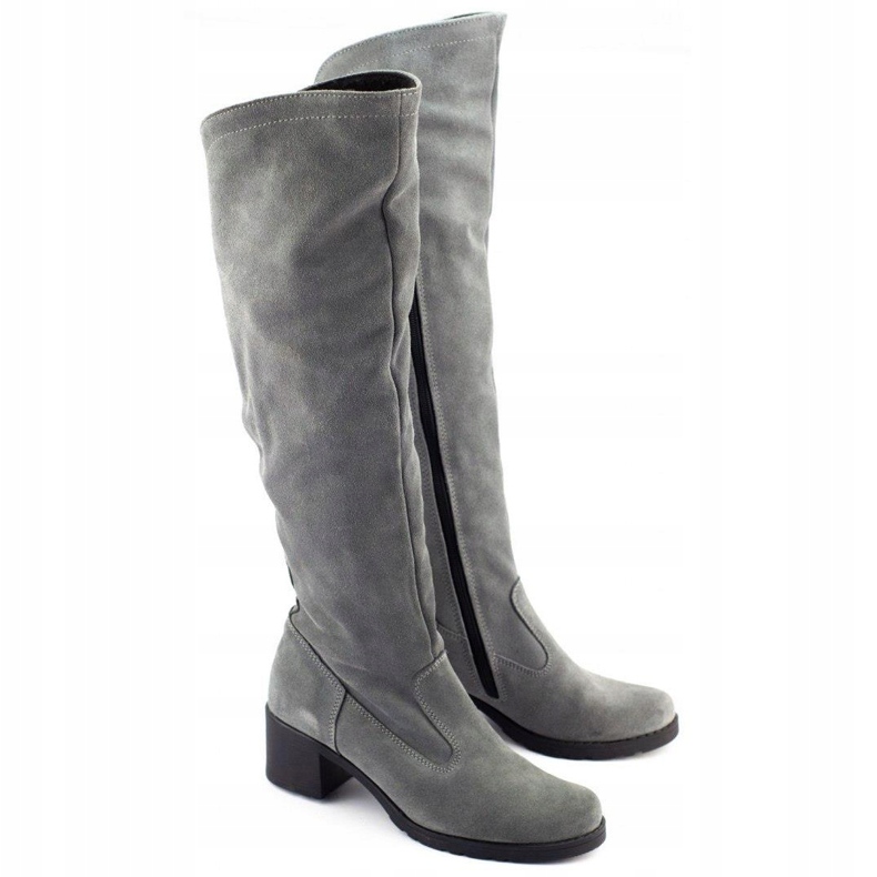 Olivier Women's gray insulated leather boots grey 2 Olivier Women's gray insulated leather boots grey 2