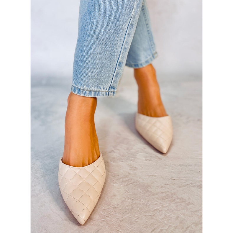 Quilted heel slippers Gloria Beige 1