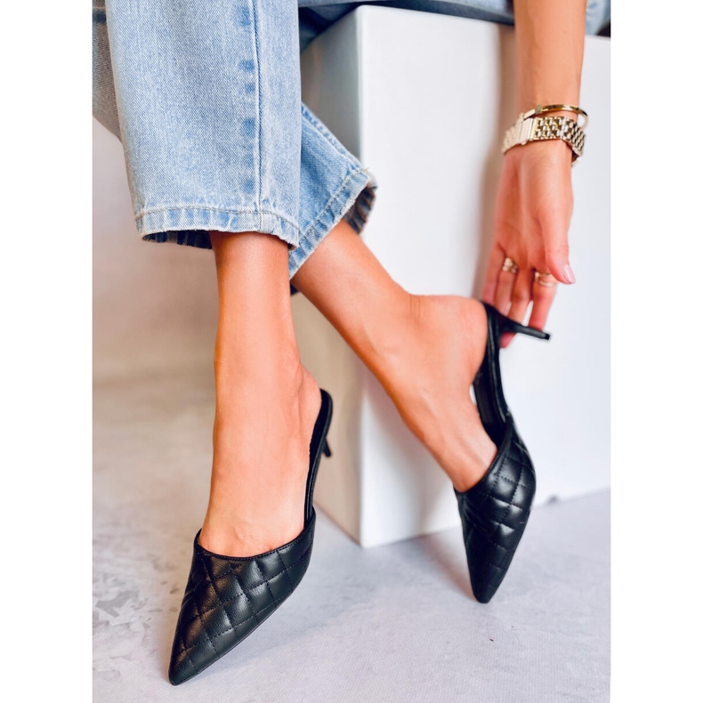 Quilted stilettos Gloria Black 1