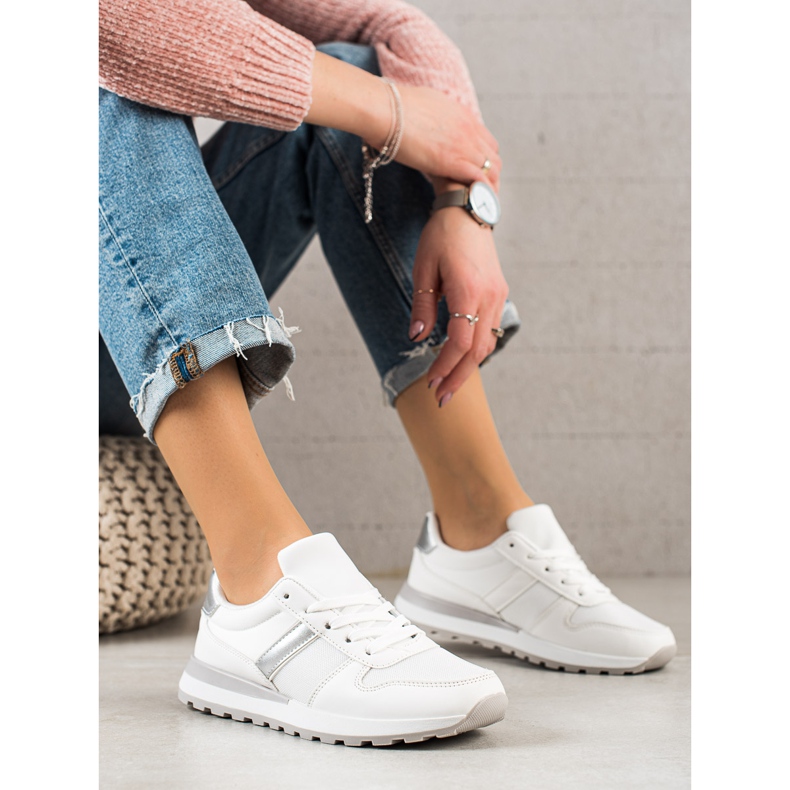 TRENDI Stylish Sneakers With Mesh white 1