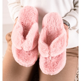 TRENDI Fur flip-flops pink 1 TRENDI Fur flip-flops pink 1