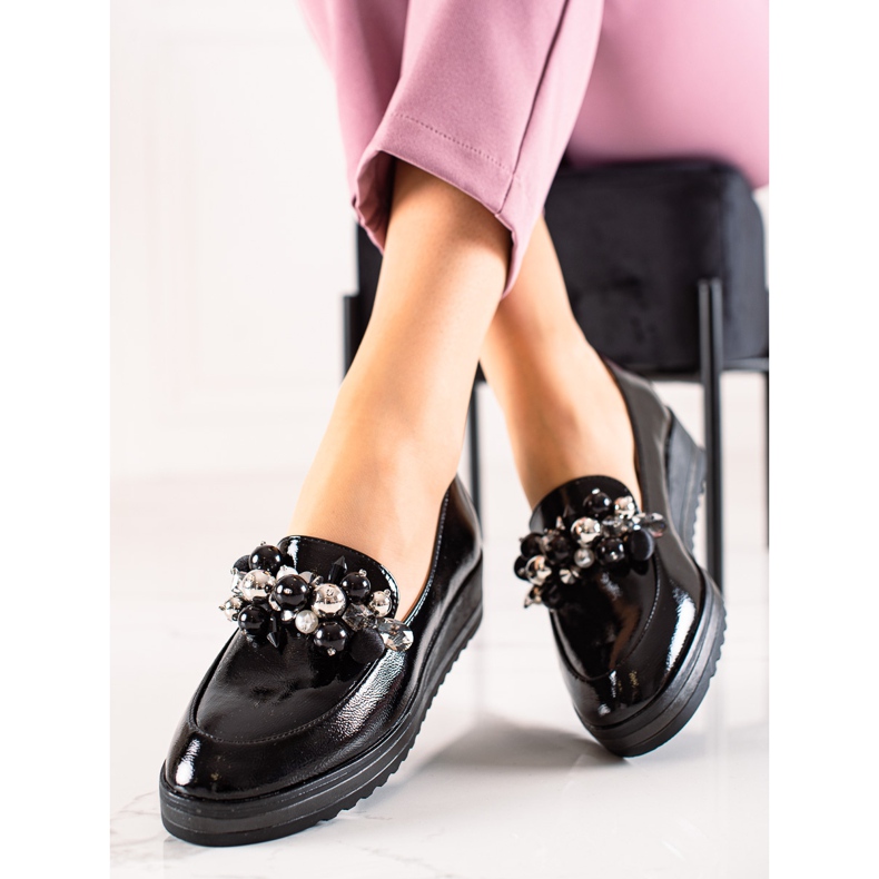 W. Potocki Slip-on shoes with pearls black 2