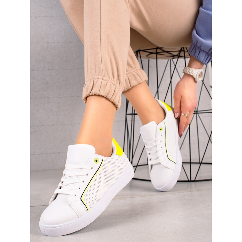 TRENDI Casual Shoes With Neon Insert white 1