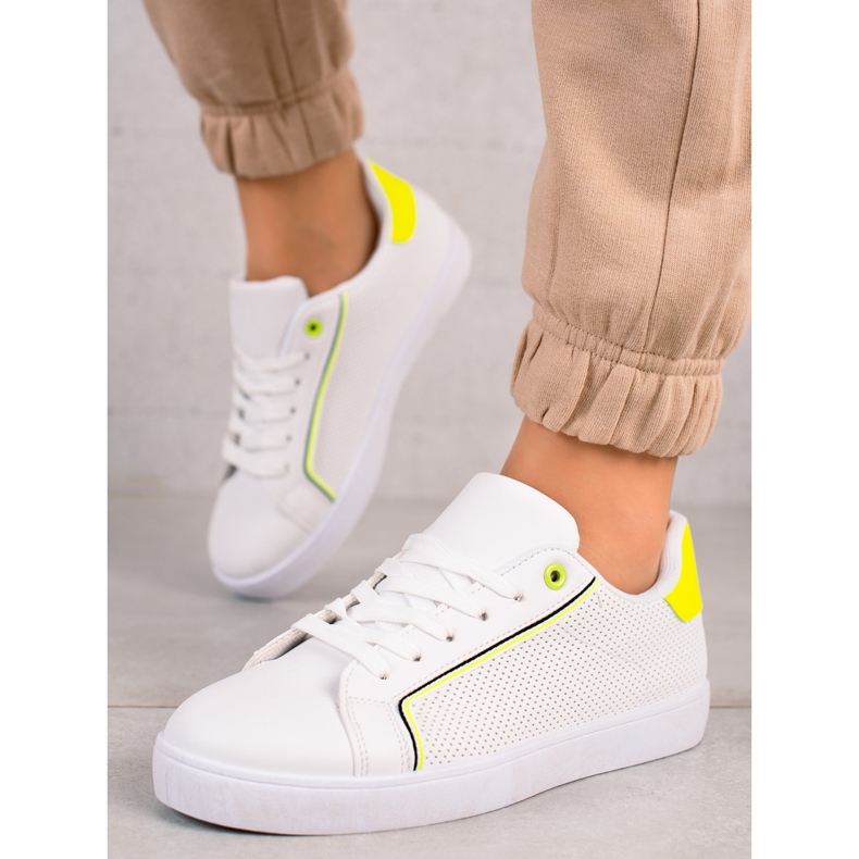 TRENDI Casual Shoes With Neon Insert white 2