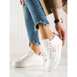 TRENDI Sneakers With Golden Insert white 1