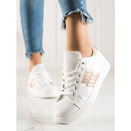 TRENDI Sneakers With Golden Insert white 2