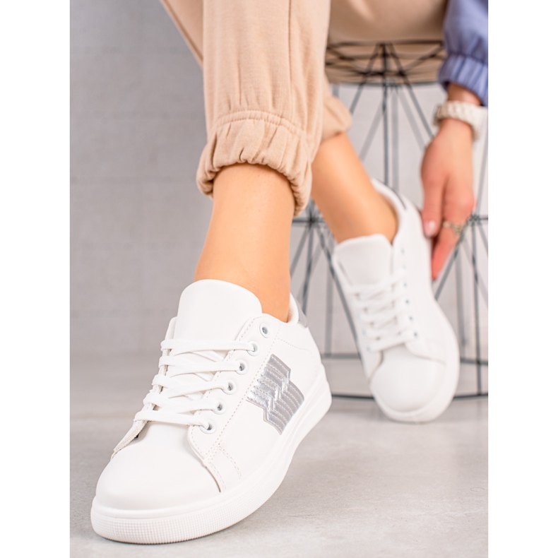 TRENDI Sneakers With Silver Insert white 1