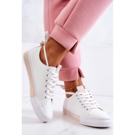 PS1 Women's Leather Sneakers White-Beige Mikayla 2