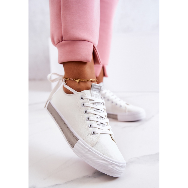 PS1 Women's Leather Sneakers White-Gray Mikayla grey 1