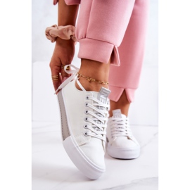 PS1 Women's Leather Sneakers White-Gray Mikayla grey 2