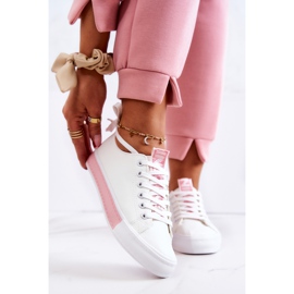 PS1 Women's Leather Sneakers White-Pink Mikayla 1