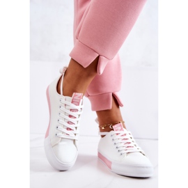 PS1 Women's Leather Sneakers White-Pink Mikayla 2