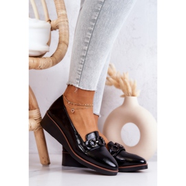 Vinceza Patent Leather Wedge Shoes Black Melodies 1