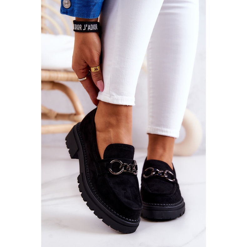 Women's Suede Loafers La.Fi Black Willows 2