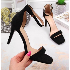 Black Vinceza W JAN81A suede high heel sandals 1