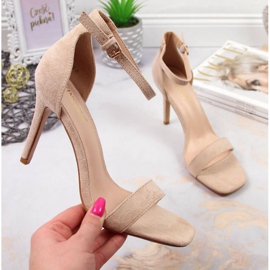 Sandals on a stiletto heel Vinceza W JAN81B beige 1