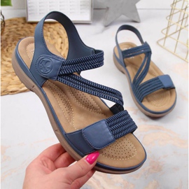 Velcro sandals Rieker W V8873-14 blue 1