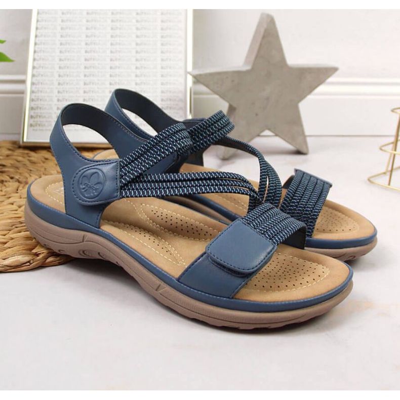 Velcro sandals Rieker W V8873-14 blue 2