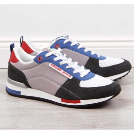 Leather sports shoes Cross Jeans M JJ1R4010C white black blue grey 1