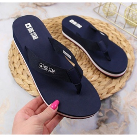 Big Star wedge flip-flops W JJ274A331 navy blue 1