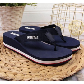 Big Star wedge flip-flops W JJ274A331 navy blue 2