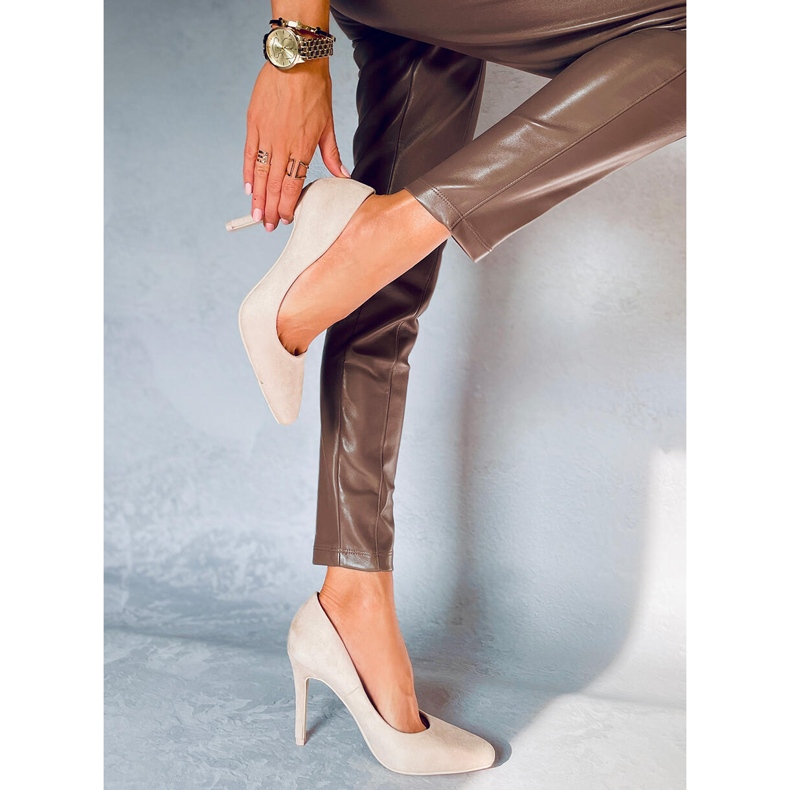 Editta Beige women's high heels 2