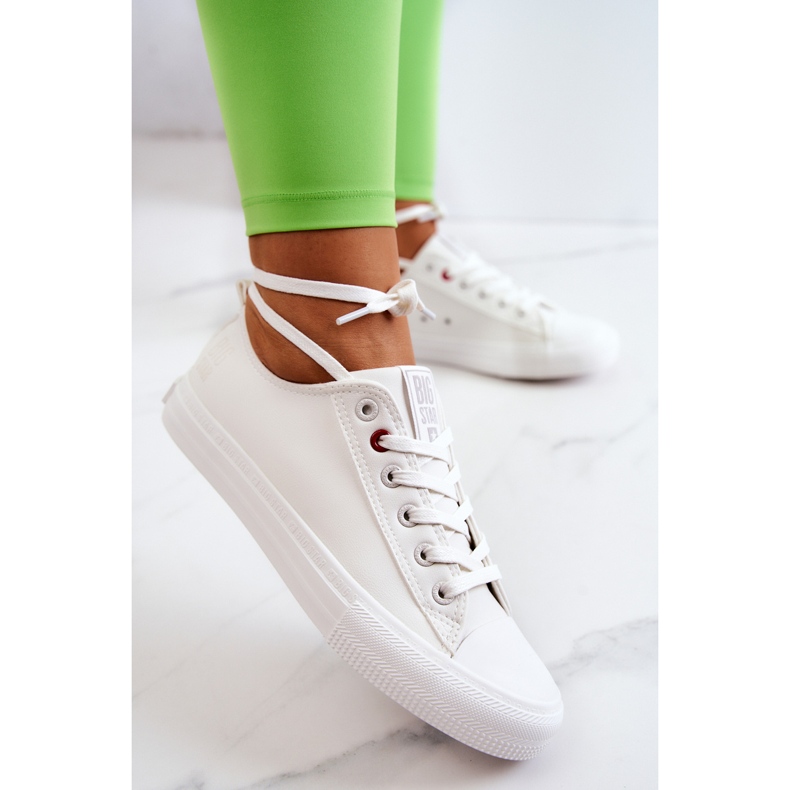 Low Leather Sneakers Big Star JJ274007 White 2 Low Leather Sneakers Big Star JJ274007 White 2