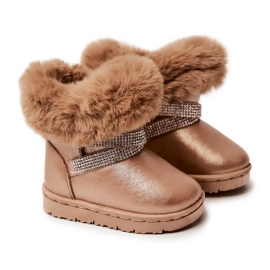 Children's Snow Boots With Cubic Zirconia Golden Hollee 1