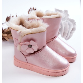 FR1 Children's Snow Boots With Flower Pink Bianca 2