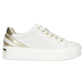 White leather Creepers Filippo DP3530 / 22 golden 7