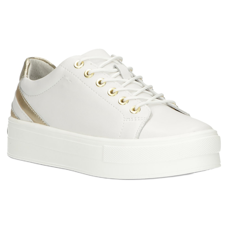 White leather Creepers Filippo DP3530 / 22 golden 2 White leather Creepers Filippo DP3530 / 22 golden 2