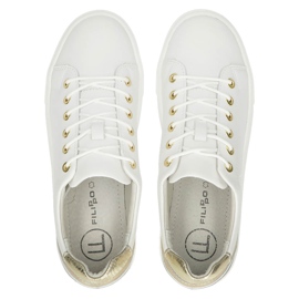 White leather Creepers Filippo DP3530 / 22 golden 4 White leather Creepers Filippo DP3530 / 22 golden 4