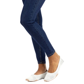 Leather openwork white ballerinas Filippo DP3681 / 22 WH multicolored 1