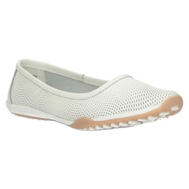 Leather openwork white ballerinas Filippo DP3681 / 22 WH multicolored 2