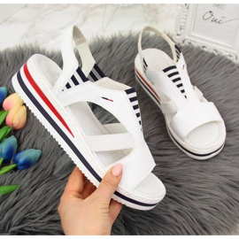 Rieker W V02Y5 wedge sandals white 1