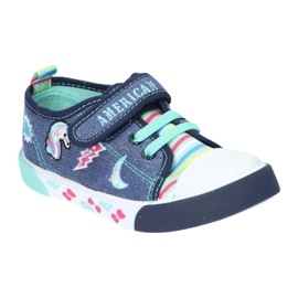 American Club Velcro boys sneakers American Ten14/22 Jeans leather insert blue 2
