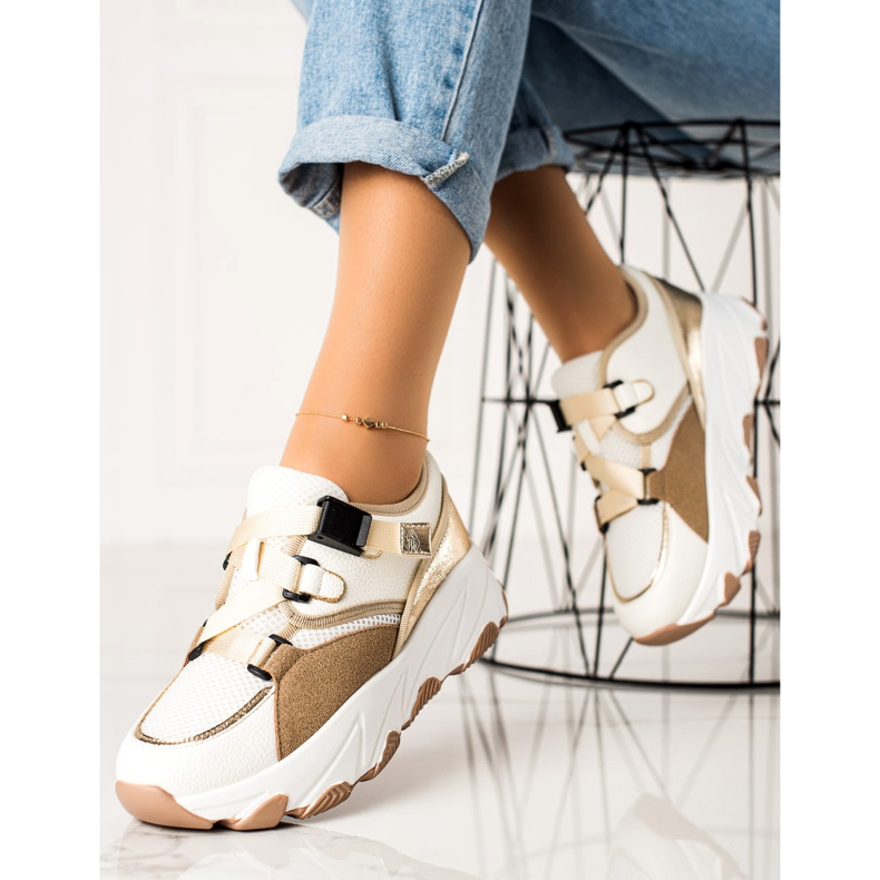 W. Potocki Sneakers With A Potocki Buckle beige white golden 1