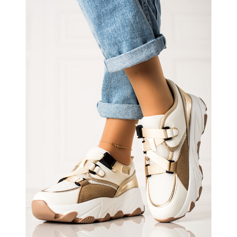 W. Potocki Sneakers With A Potocki Buckle beige white golden 2