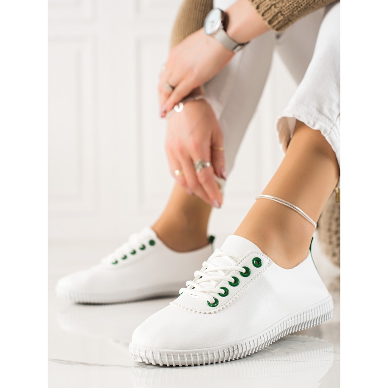 TRENDI Low-top Sneakers With Eco Leather white 1 TRENDI Low-top Sneakers With Eco Leather white 1