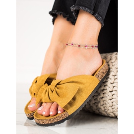 Comfortable casual Vinceza flip-flops yellow 1