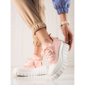 TRENDI Fashionable Sneakers On The Platform pink 2 TRENDI Fashionable Sneakers On The Platform pink 2