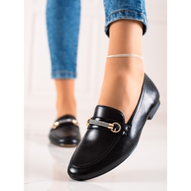 Ideal Shoes Elegant Loafers With Cubic Zirconia black 1