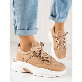 TRENDI Fashionable Sneakers beige brown 1 TRENDI Fashionable Sneakers beige brown 1