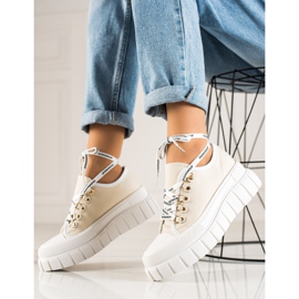 TRENDI Lace-up Sneakers On The Platform beige 1
