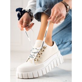 TRENDI Lace-up Sneakers On The Platform beige 2