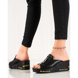 VINCEZA Wedge Sandals black 1