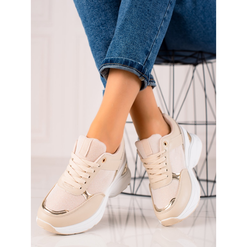 Diamantique Stylish Sneakers On The Platform beige 1