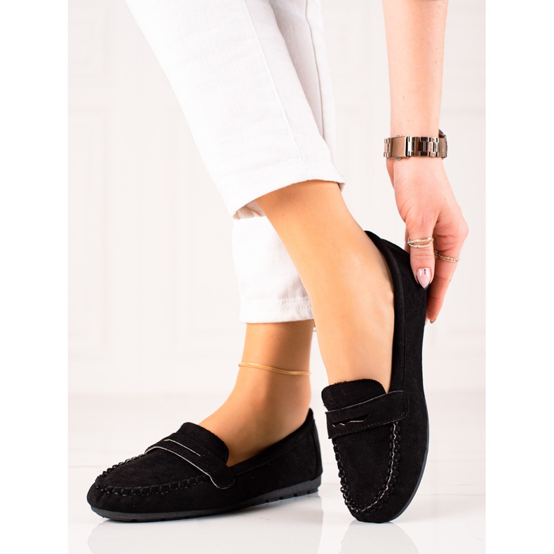 TRENDI Comfortable suede loafers black 1 TRENDI Comfortable suede loafers black 1