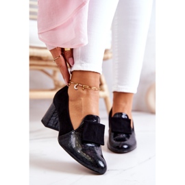 PA2 Black Diana Suede Snakeskin Pumps 1