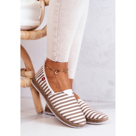 Women's Espadrilles Big Star Slip-on Stripes FF276029 Beige white 1 Women's Espadrilles Big Star Slip-on Stripes FF276029 Beige white 1